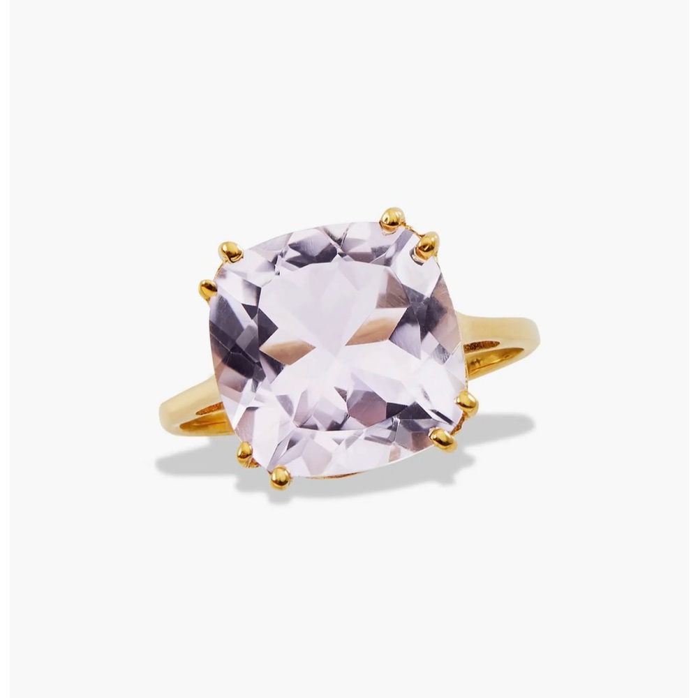 (READ!!) SAVVY CIE 18K Gold plate sterling silver pink AMETHYST ring
